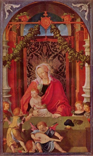 Maria with Child and several angels